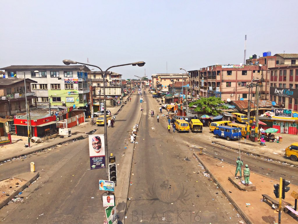 Josh__IK's tweet photo. You might never see Ojuelegba this empty until the next 4 years. So enjoy....
#Black16 https://t.co/esrY4QpQGy