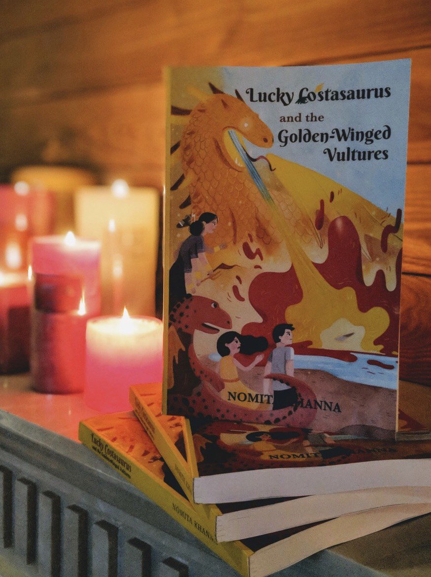 readerscornerin's tweet photo. LUCKY COSTASAURUS and the Golden-Winged Vultures by @nomita_khanna . A Dino looking for power &amp; dignity to support himself. 

Available on Amazon: https://t.co/paKS6spZPd

#luckyCostasaurus #NomitaKhanna #Fiction  #fantasy #novel #bookishelf #readerslovebook #readerscorner https://t.co/1hnM31eDDQ