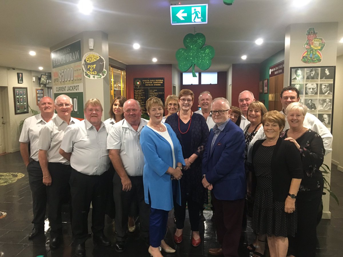 irlembaustralia's tweet photo. We were greatly honoured by #céadmílefáilte @PenrithGaels Club which does so much to promote Irish culture &amp; sports &amp; to be joined by Ministers @MarisePayne &amp; @stuartayresmp to celebrate @PenrithGaelsGAC #GAADay 10 March Kingswood @AustralasiaGAA @GlobalIrish #working4IRL https://t.co/rEDziOLzGN