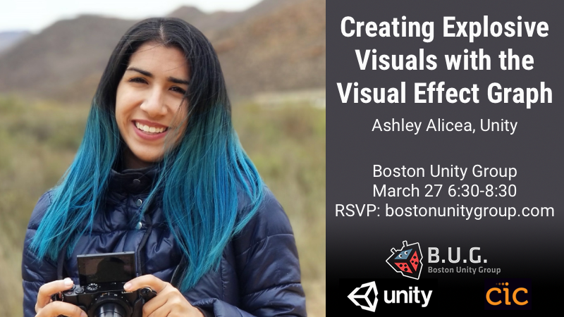 BosUnityGroup's tweet image. Want to learn about Unity’s VFX Graph? Join us on March 27th, @CICcambridge, for Creating Explosive Visuals with the Visual Effect Graph - @avashly, #Unity3D! Please RSVP to ensure enough pizza for all: meetup.com/B-U-G-Boston-U…