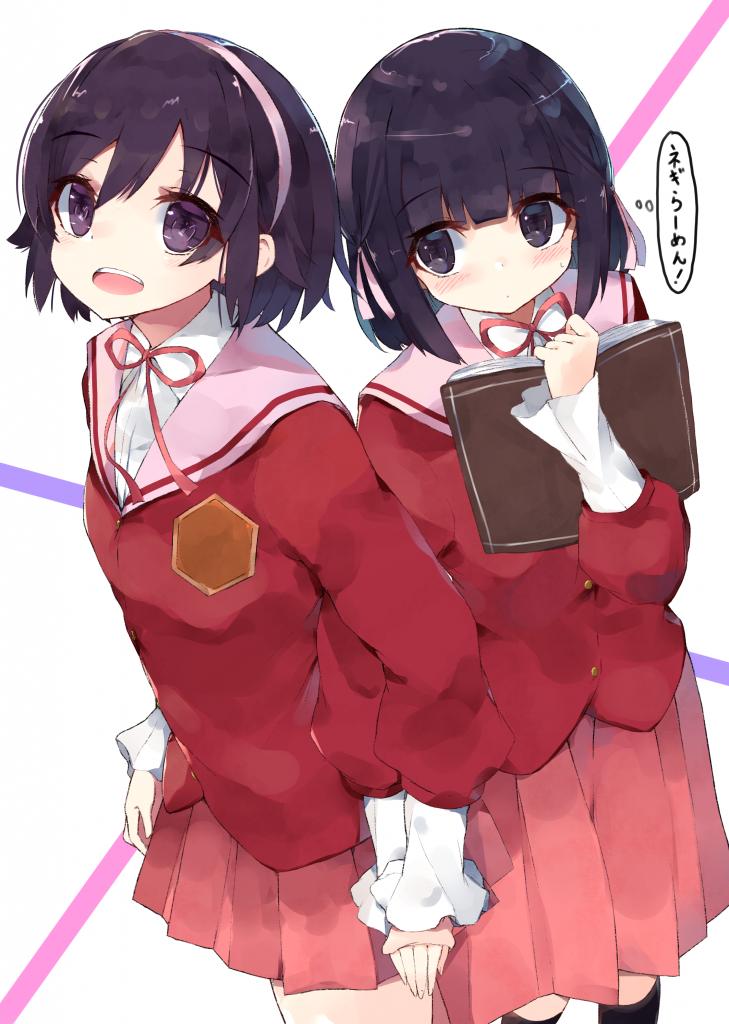 栞をラーメンに誘った歩美 神のみ びねつのイラスト