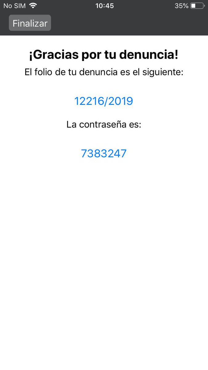 SisAnticorrup's tweet photo. Uso - Denuncia la corrupción

Para finalizar el proceso de denuncia, se te proporciona el folio de tu denuncia y la contraseña para darle seguimiento. https://t.co/5l057t2jVY