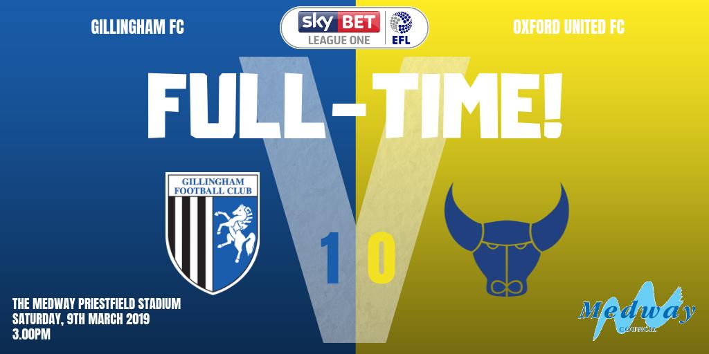 TheGillsFC's tweet photo. FT: Gillingham 1-0 Oxford.

#Gills https://t.co/CdqqNrXEgC