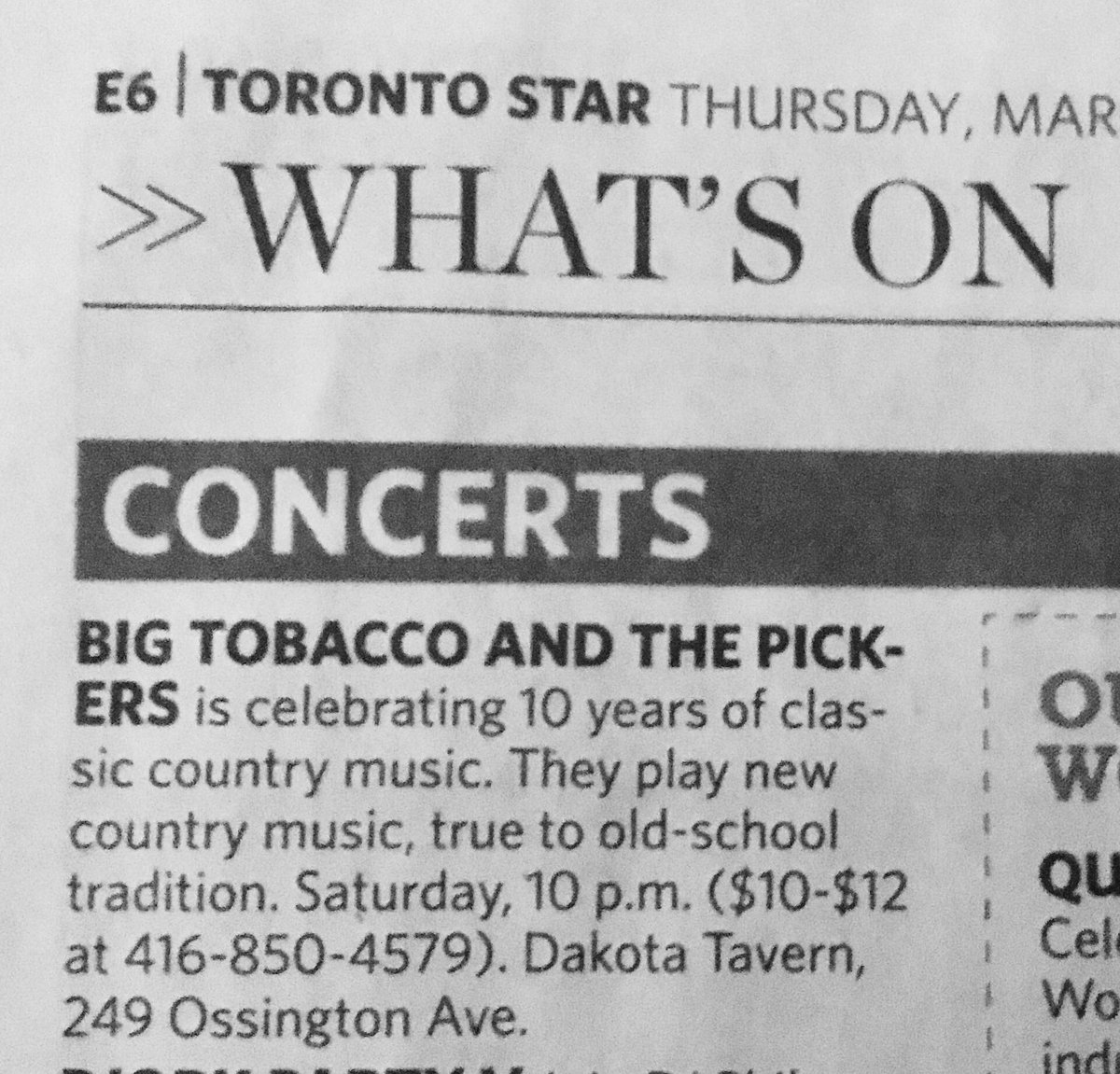 Tonight <a href="/thedakotatavern/">The Dakota Tavern</a> <a href="/BigTobaccoMusic/">Big Tobacco</a> Lots of good country music! Bring your rowdy friends. They’ll feel right at home! Sat Mar 9 - Doors 9pm #CountryMusic #haggard #willie #waylon #johnnycash #whiskey #beer #dancing #barrelbarstools #saturdaynight #livemusic