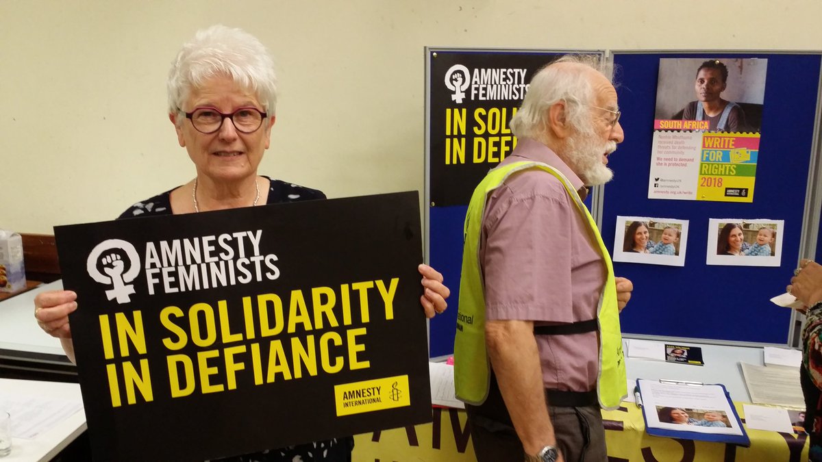 amnestykingston's tweet photo. Mary Reid CBE, supports women human rights defenders at International Women's Day Conference in Kingston https://t.co/K8KGxaQxhB