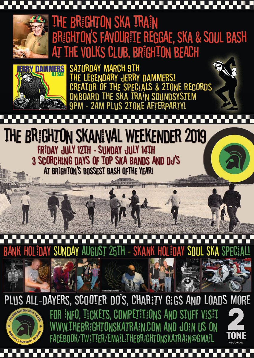 BtnSkaTrain's tweet photo. #Tonight catch the beat @VolksClubandBar | The #Brighton #Ska Train presents a night of top #reggae sounds with special guest #JerryDammers celebrating 40 years of #2Tone Records! #WhatsOn #Weekend #Nightlife #Wherestheparty | Tickets &amp; Information >> https://t.co/22kji757ua https://t.co/FQQylGhoS4