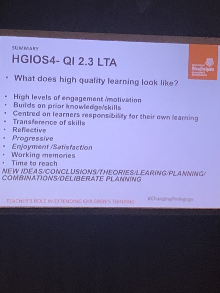 nattrain's tweet photo. @deirdre_grogan presentation @UpstartScot  #upstartKEYU 
Key point 4 me, really noticing the child, valuing their perspective, to promote high quality learning in play - it’s real engagement and centred on the the learners responsibility for their learning #earlyyears #allyears https://t.co/Ps7H2d7jTU