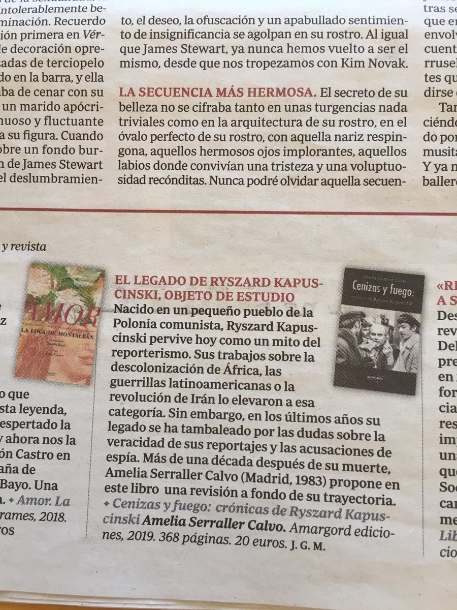Amargord's tweet photo. En el ABC cultural, reseña sobre Cenizas y fuego, de Amelia Serraller Calvo, hoy. https://t.co/OBjcvsXBpR