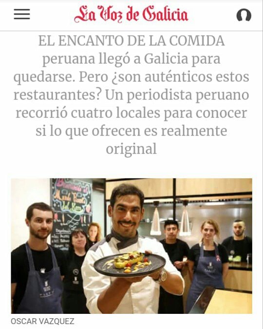 ralphzapata's tweet photo. Hoy publiqué en el suplemento Yes de la @lavozdegalicia un reportaje sobre 4 restaurantes peruanos en #Galicia: #KeroPiscoBar #LaConquistaPeruana #AViaxe y #LaSarita. Buen provecho. https://t.co/dAb6EdKt28