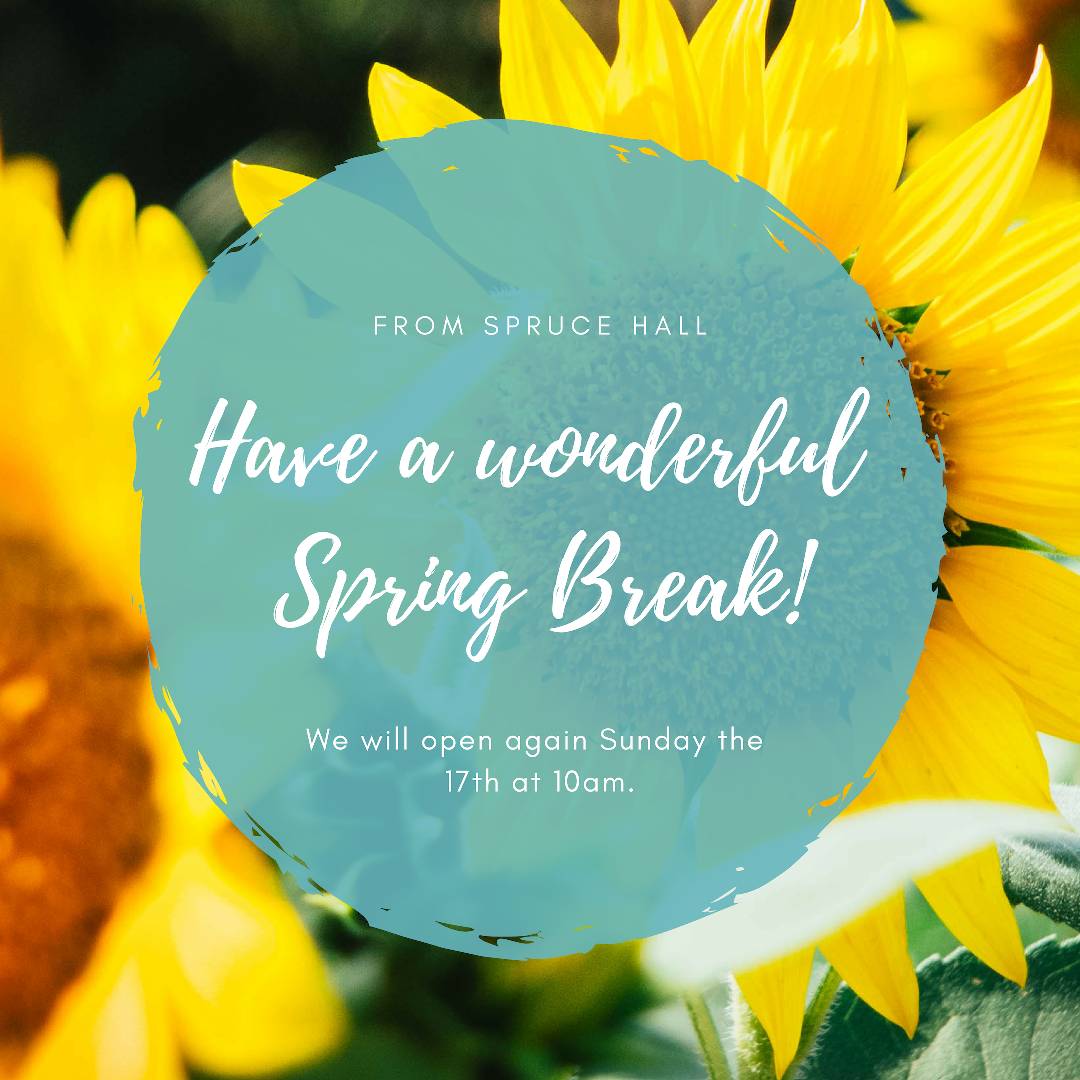 SpruceHallIU's tweet photo. Have a safe and wonderful spring break!! https://t.co/ghxomubCjm