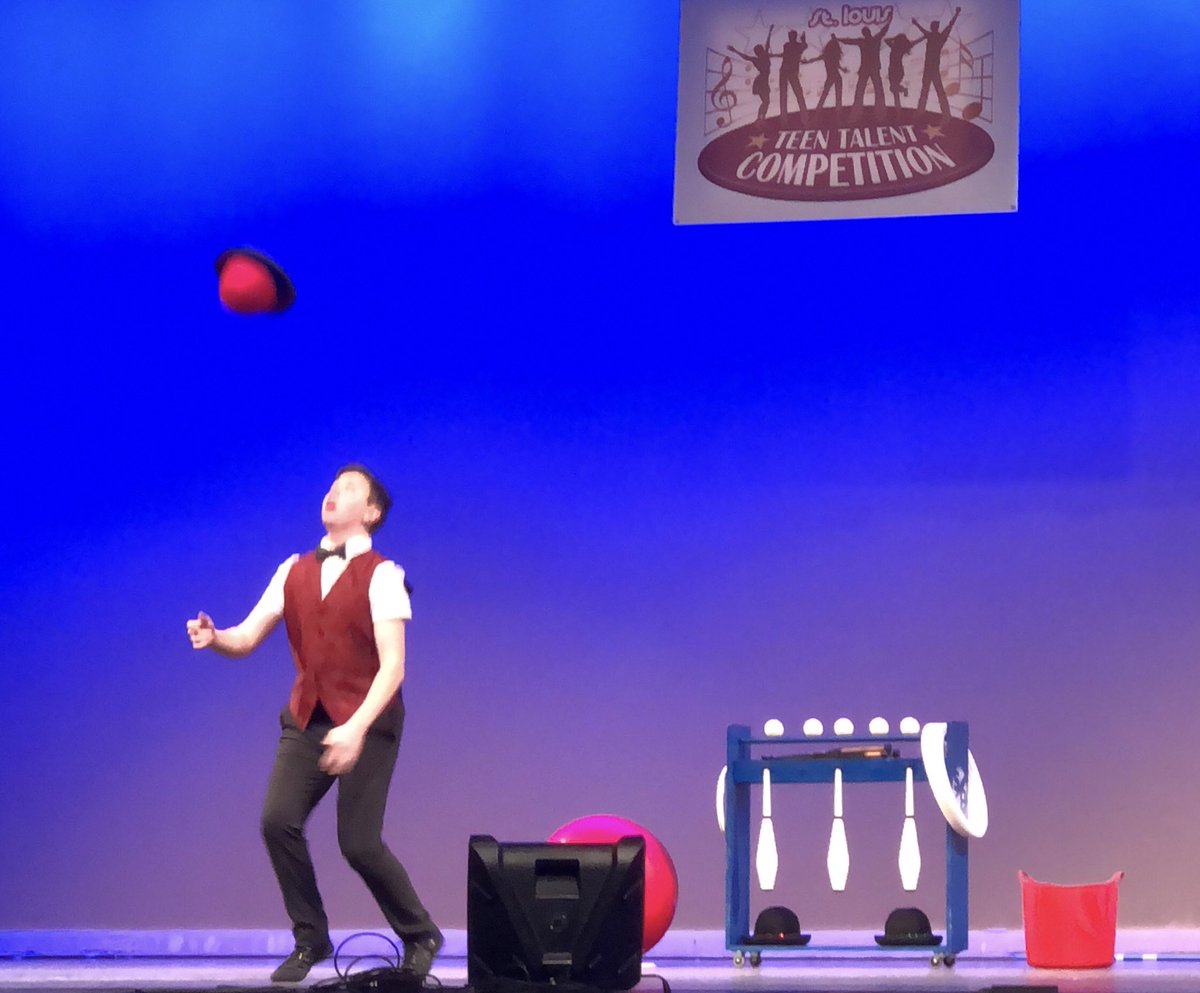 circusharmony's tweet photo. Sean Petric performing at @FoxPACF semifinals for St Louis Teen Talent Competition! #slttc #foxpacf #stlouis #teentalent #circusharmony #watchoutforflyingkids #juggler #juggling #jugglingknives #rollingglobe #wellbalanced #circus #circuslife #teentalent https://t.co/RNDJ7pJOoZ