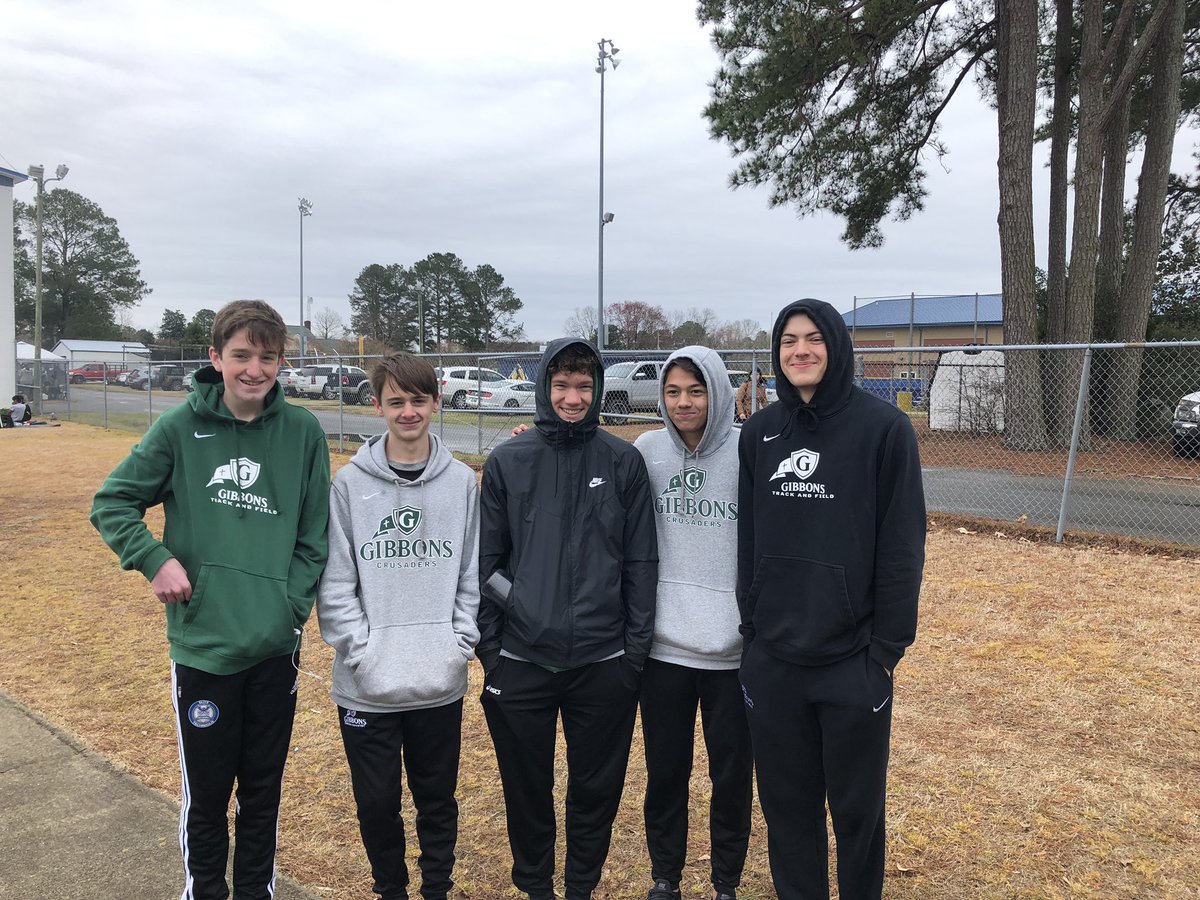 CoachTHolmes's tweet image. Happy Saturday! Gibbons Track &amp;amp; Field team is braving the cold! @athleticscghsnc #springtrack