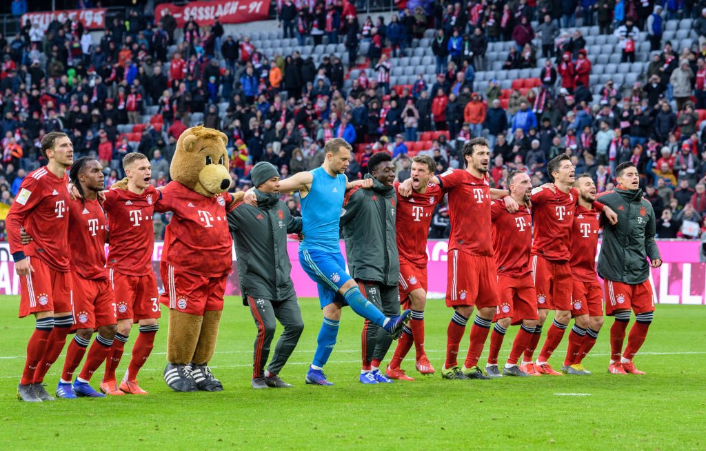 Los jugadores del Bayern celebrando la victoria.