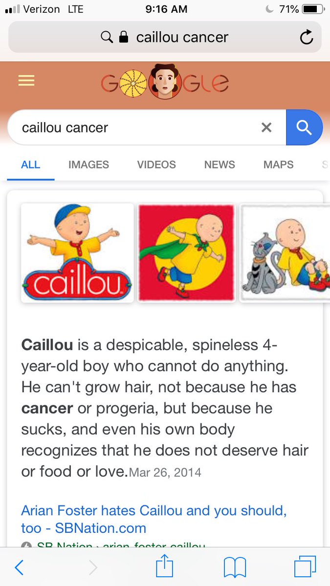 InFaAtomic's tweet image. I just wanted to know if Caillou actually had cancer...