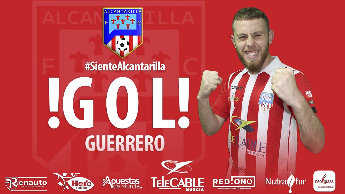 ¡¡GOOOOOOL DE GUERREROOOO!!
¡Llega el tercer tanto alcantarillero! Min 21. <a href="/AlcantarillaFC/">Alcantarilla FC</a> 3-0 @CabezoSub23 #SienteAlcantarilla❤⚪