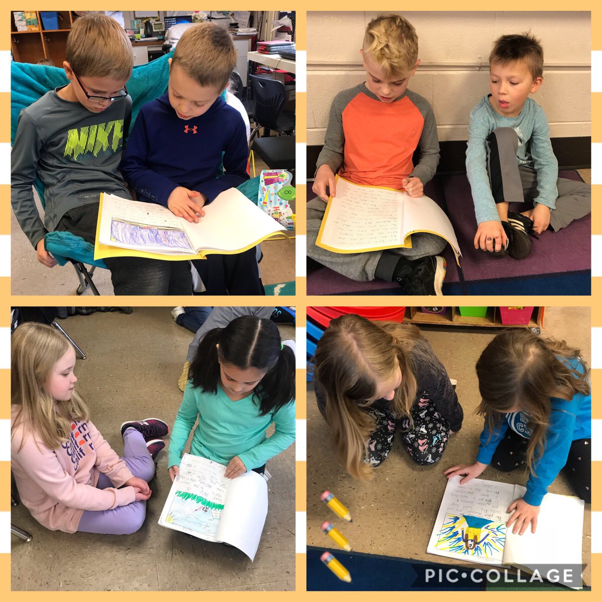 Mrs_HPlummer's tweet photo. We visited our first grade teachers and friends to celebrate and share our informational books! Thank you for being our audience! We hope you learned a lot! @FHSDDanielBoone  #WriteLikeAScientist #RaccoonsWrite #RaccoonsRock #TCRWP ✏️📝🔍 https://t.co/nPr3LfFxl5