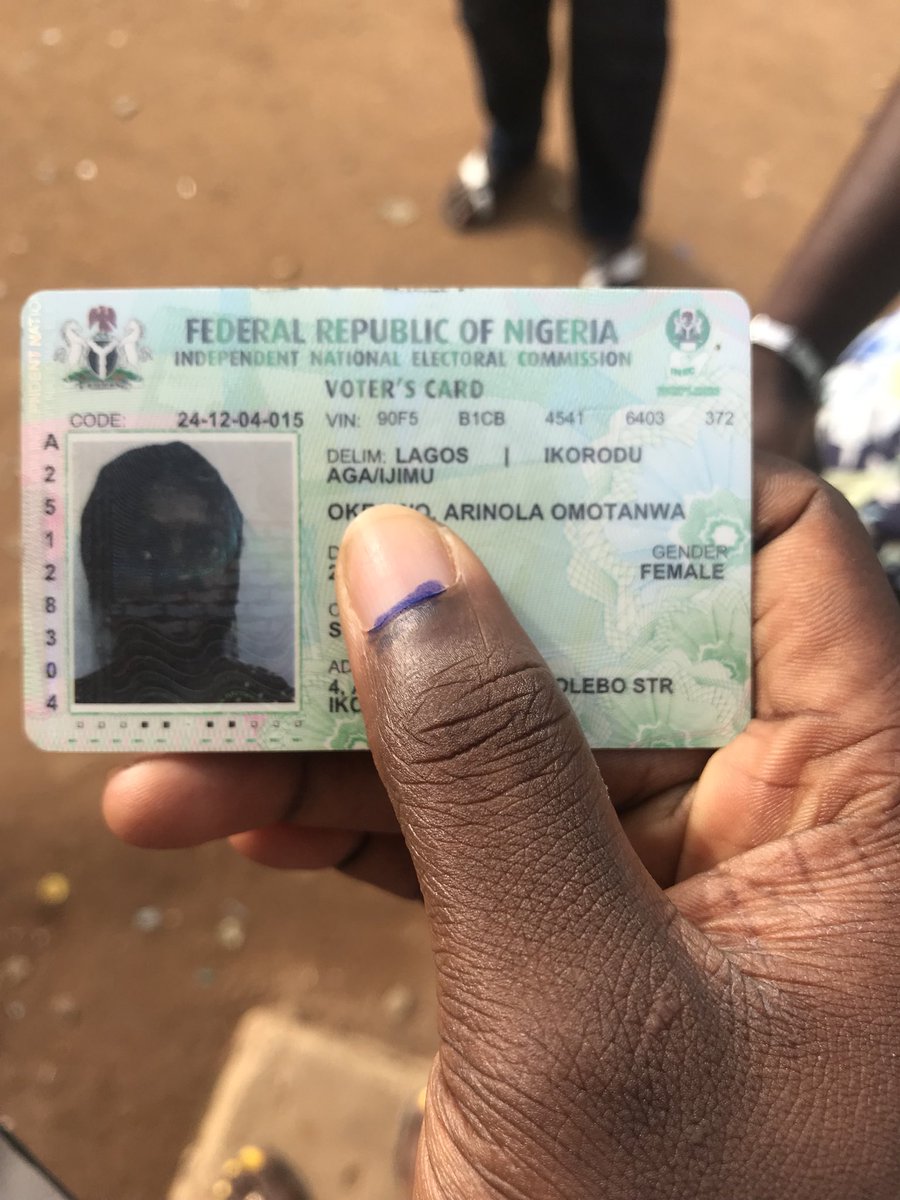 ultrafarmsng's tweet photo. Was the first to vote at my pooling booth this morning and same happened during the Presidential elections. As a Nigerian youth thatβs aware of her civic right and the importance of her vote π
#MyPVCForSanwoOlu and #MyPVCForSOB has #LagosDecides2019 #nigeriadecide2019 https://t.co/sKmO173iaQ