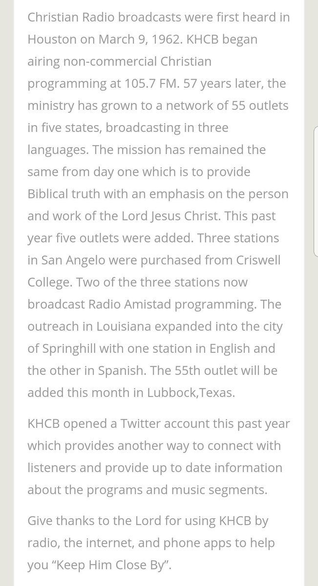 KHCBRadio's tweet photo. Today is the 57th anniversary of #KHCB! The mission has remained the same from day one!

https://t.co/mwYzUF9iiA

#Anniversary #HappyAnniversary #HappyBirthday #KHCBRadio #Houston #Texas #SaturdayMorning #SaturdayMotivation #SaturdayThoughts https://t.co/uan5PGkumU