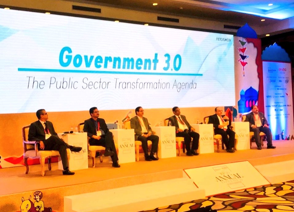 HPCL's tweet photo. "Government 3.0~The Public Sector Transformation Agenda"
ED-IS #HPCL Sh Sathiavageeswaran as a panelist discussed challenges CIOs confront at PSUs &amp; how they overcome them to usher in Digital governance; at @EconomicTimes CIO Annual Conclave-19 being held at Jaipur. #ETCIOAC19 https://t.co/xtvhl6INKe