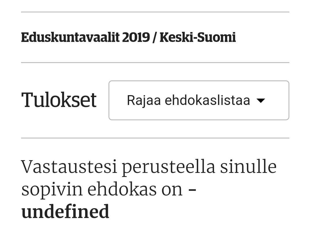 LeinoToni's tweet photo. Hienosti @ksmlfi #vaalikone löysi minun ehdokkaani https://t.co/AX6N3klVnl