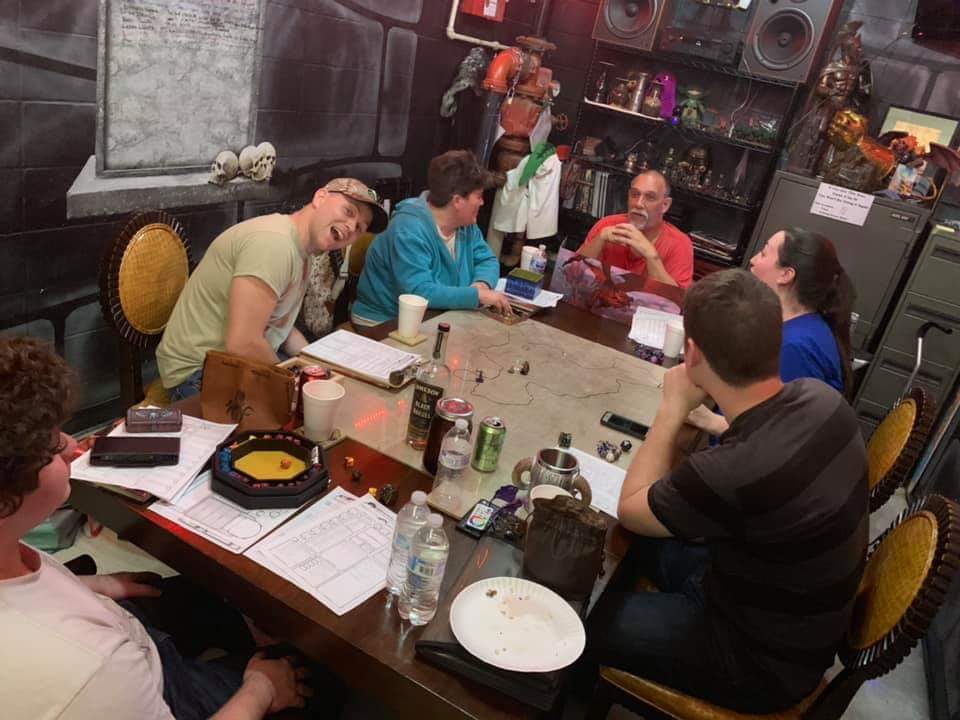 RoccoFilbertArt's tweet photo. This is my jam! @Wizards_DnD behind the screens creating adventure for my dearest friends.
The undead almost killed the halfling twice. The beloved timeless classic Dungeons and Dragons. 

#DnD #BestRPGEver https://t.co/J0gD7vLc1K