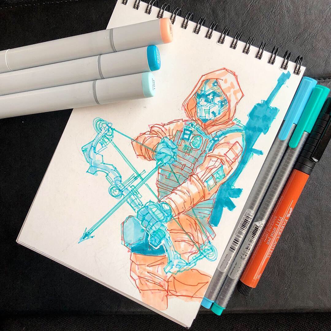 TheArchangelo's tweet photo. Cyborg Archer 
photo ref: @delta_area_operator_01 
#copic #CopicColors #copicmarkers #copics #TheArchangelo #archangelocrelencia #artistsoninstagram #MarchCopics #MarchCopicColors #colorsofthemonth #copicmarker #cyborg #archer #bowandarrow #soldier #mercenary #robot https://t.co/olnsdBg4W7