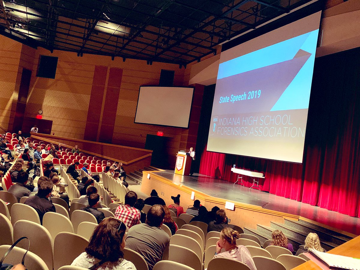 tschaffer1's tweet photo. Today is the Indiana High School Forensics Association State Speech event and somehow I’m judging. A former speech kid myself, I’m feeling delighted and old and nostalgic and over caffeinated and I’ve already spilled something on my pants. #SomeThingsChange #SomeThingsDont https://t.co/lhqKJ0d5zP