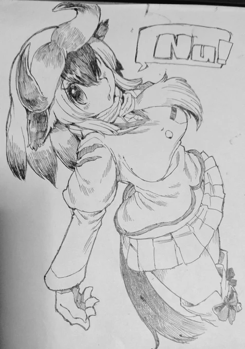 #けものフレンズ深夜の真剣お絵描き60分一本勝負
オグロヌーだぬー! 
