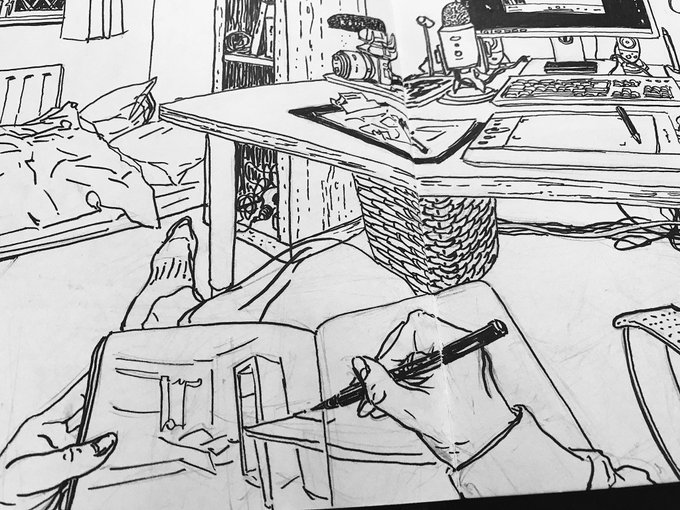 Drawings of drawings #art #drawing #ink #moleskin 