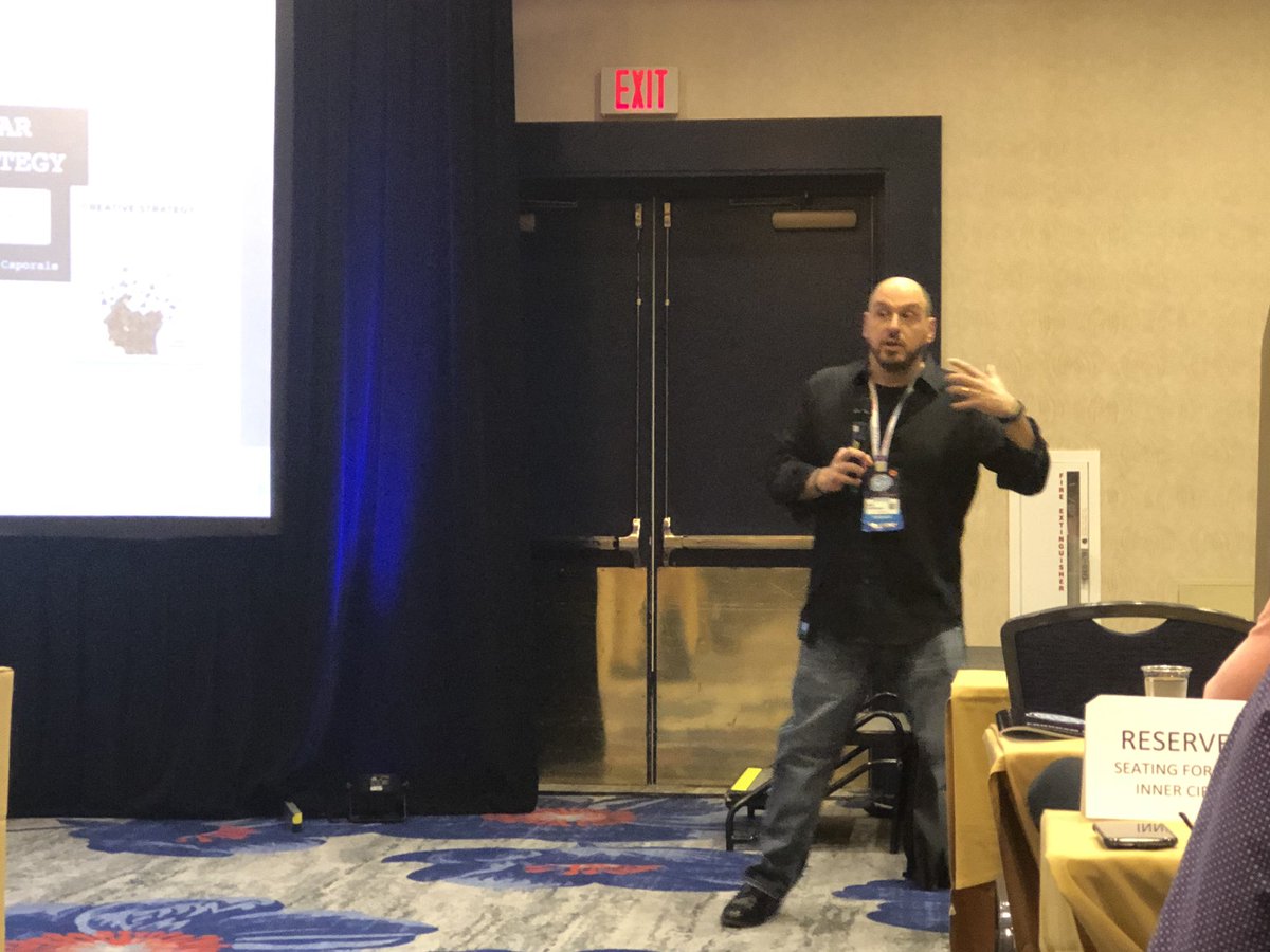 karenyankovich's tweet image. “Who’s your target market” at #pme19 with @bobcaporale