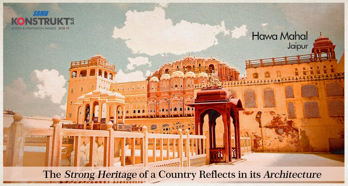 The ancient #architecture of a Nation provides a perfect testimony to its rich culture, tradition and heritage. #Konstrukt #UniqueCreations #ArchitectureIndia #HawaMahal #Jaipur #India