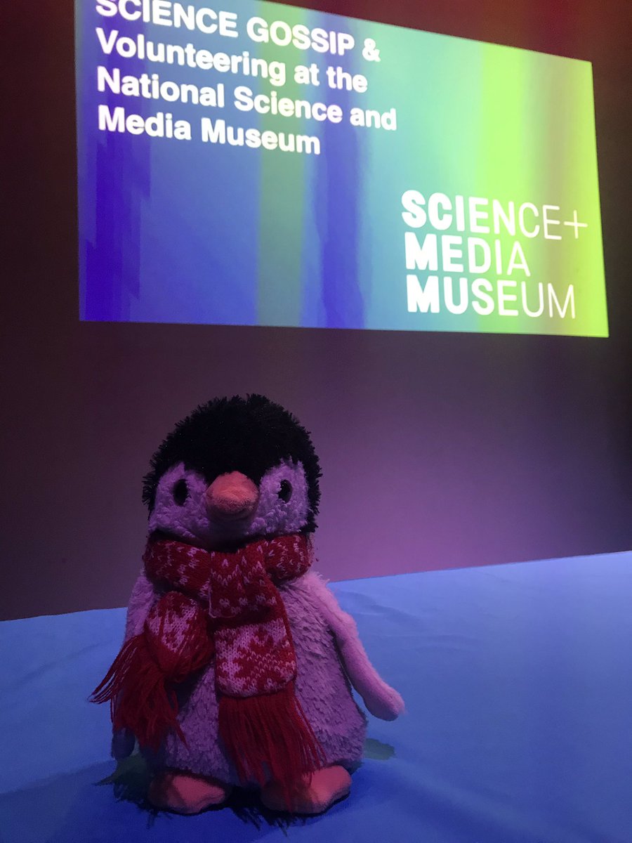 conscicom's tweet photo. So @CuratorGeoff is due to talk about #ScienceGossip but we have a willing stand-in #penguin just in case 😉
#CitizenScience @the_zooniverse @mediamuseum https://t.co/BxHMIoy5it