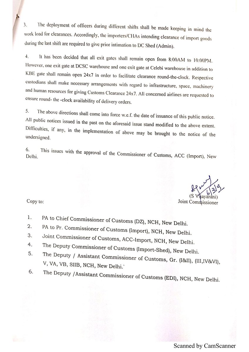 #UPDATE 
In order to facilitate trade, ACC Import Shed has been functioning 24x7 for Customs clearence of import goods.