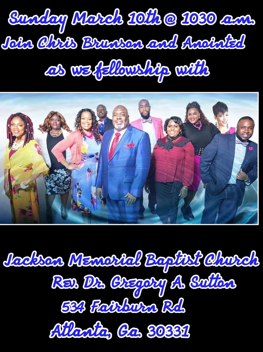 ArtistCBrunson's tweet photo. Excited about ministering at my home church tomorrow celebrating Rev. Dr. Gregory A. Sutton 48 years of ministry.  #TrustAndBelieve #GodIsGood https://t.co/aH32xa6DUa