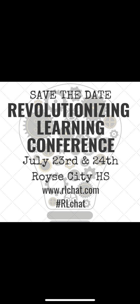 Save the Date for an awesome two days of Professional Learning. You don’t want to miss it <a href="/RLConf/">#RLchat</a>