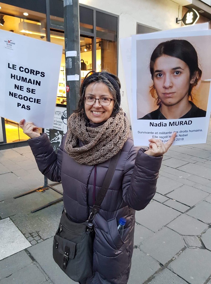 AEDebatte's tweet photo. Pour le #8Mars le @MouvementduNid mobilisé à la Marche pour les droits des femmes organisée par la ville de @strasbourg avec les figures de @NadiaMuradBasee, #AndreaDworkin, #JosephineButler, #RosenHicher... 👊🏻#sororité #abolition https://t.co/GL9liuqytz