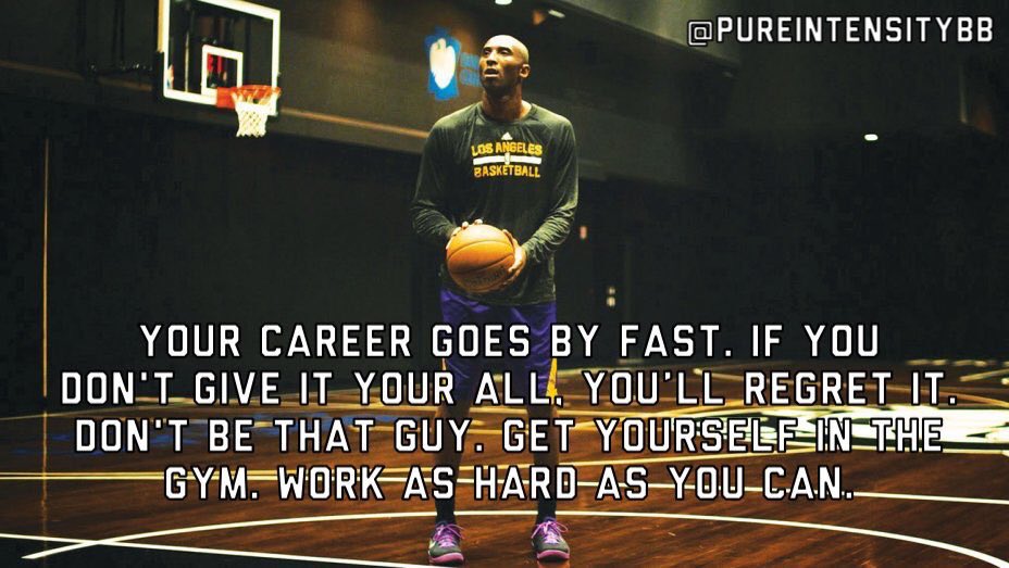 PureIntensityBB's tweet photo. Your career goes by fast. If you don't give it your all, you’ll regret it. Don't be that guy. Get yourself in the gym. Work as hard as you can - Kobe https://t.co/hLEI5J6je7