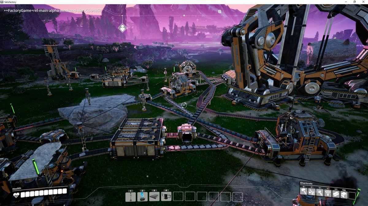 LocxionM's tweet photo. Its so DAMN beautiful! @SatisfactoryAF I'm out of Content and only driving around with the Tractor. Cant get enough of the World! #satisfactory #alphaweekend #alpha https://t.co/BLDRekTXuH