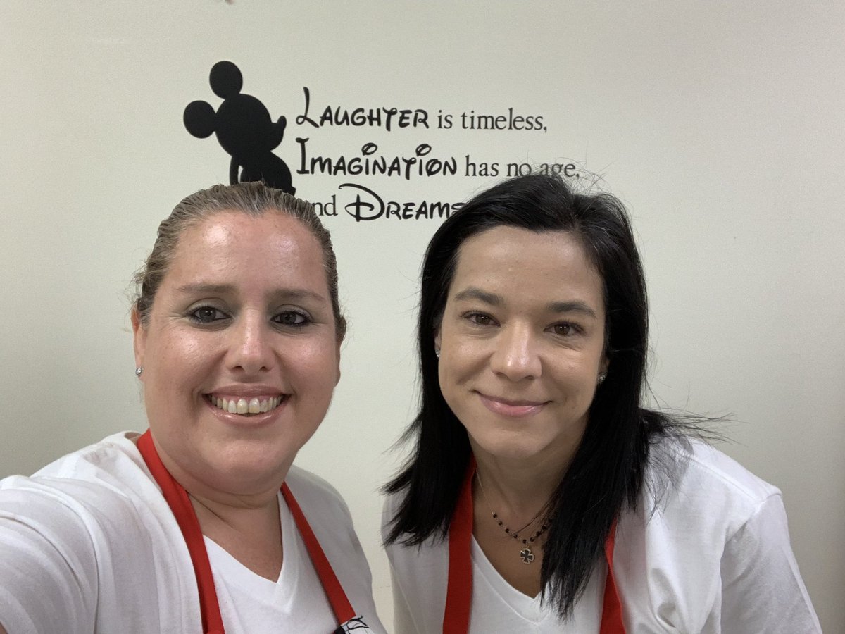 DFEfalcons's tweet photo. Ms. Amengual and Ms. Recio are ready for a great day at DFE’s Family Fun Day. Come out and see us flipping burgers at the food booth. https://t.co/OgJua6USZT