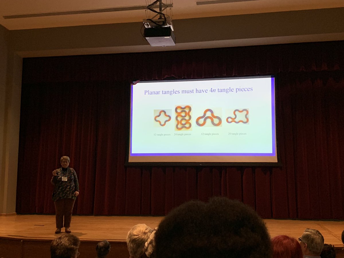 divbyzero's tweet photo. Carol Schumacher have a great talk about what hypotrochoids would look like if drawn inside planar tangles. #maase19 https://t.co/zwSE4H3YjU