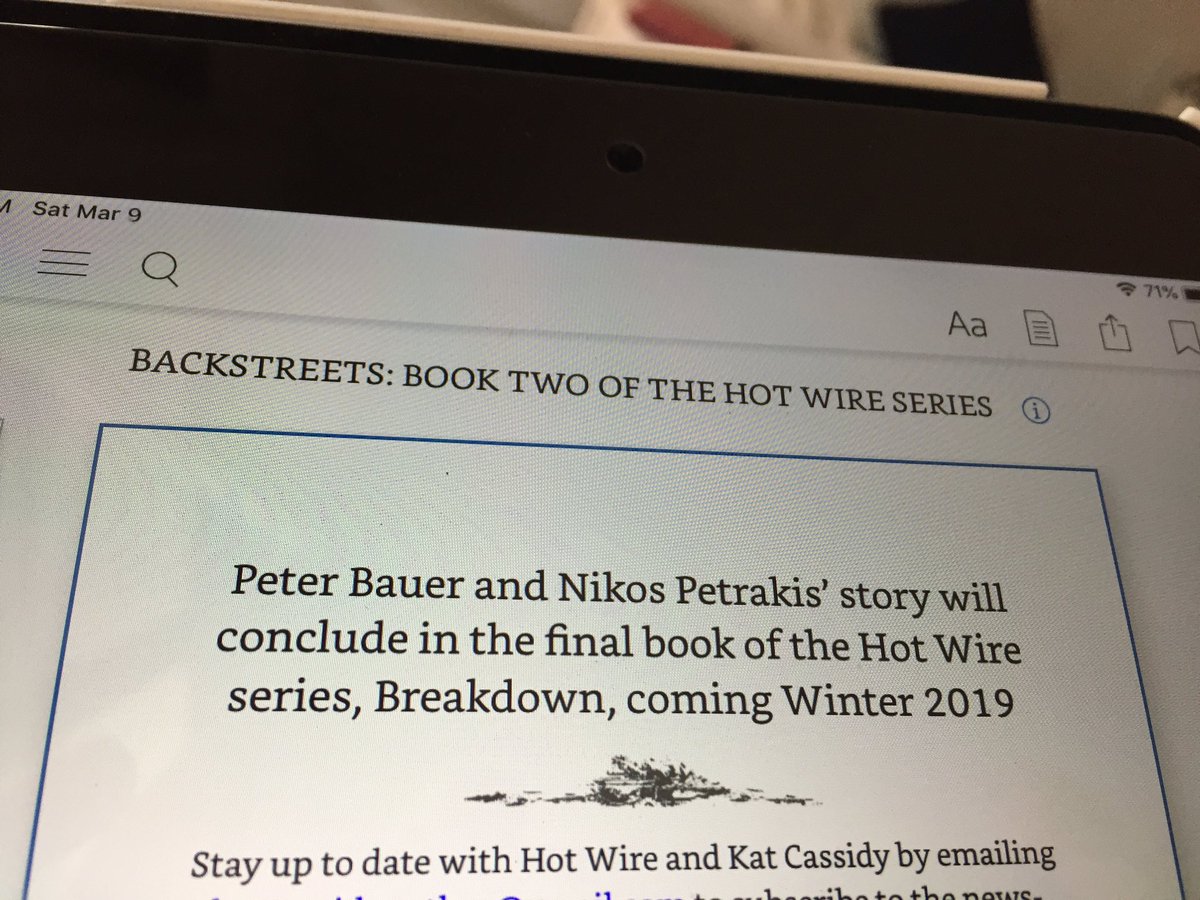 AbiErickson's tweet photo. @Katcassidyauth1 just finished reading Backstreets after picking it up this morning and not being able to put it down.  Amazing book cannot wait for the next https://t.co/In7VRt2AFh