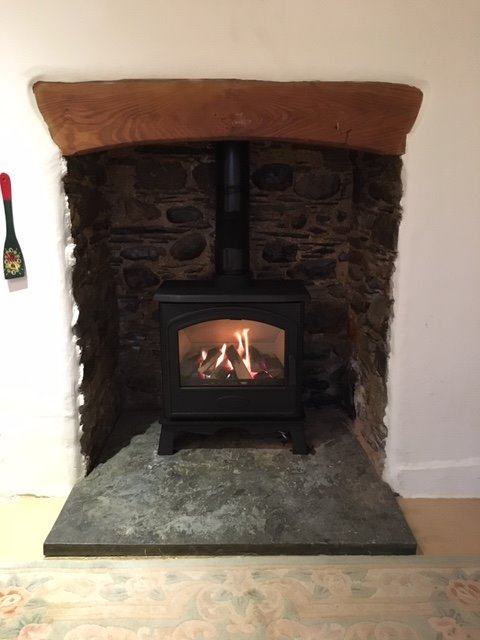 Fab installation yesterday replacing a wood burning stove with a gas one. Simple to operate, no wood to store, controllable heat. Looks fantastic.