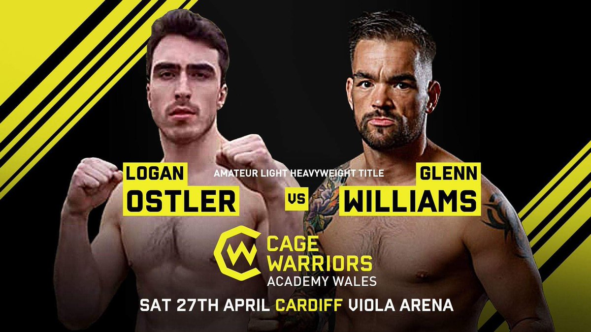 SFCWales's tweet image. Cage Warriors Wales pride ourselves on investing in the amateur circuit.
@CageWarriors 104 returns to the Viola Arena in Cardiff
We have a great match up for the vacant Cage Warriors Academy Wales Light Heavy Weight Title.
Logan Ostler v Glenn Williams 205lbs.