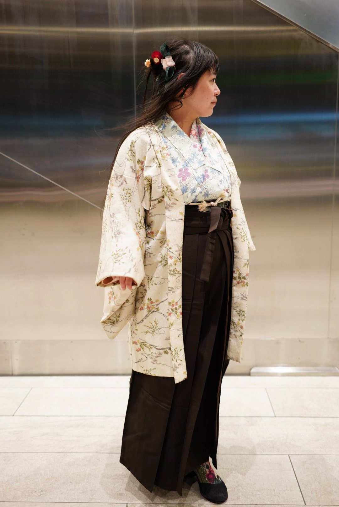 ゆん♡羽織袴 楽天市場】【レンタル】【九重 袴 17点セット 牡丹と華扇・黒