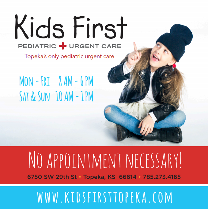 TopekaPeds's tweet photo. Kids First is open today from 10am-1pm! Compassionate care when your child needs it most. https://t.co/QjGR4OsXvm