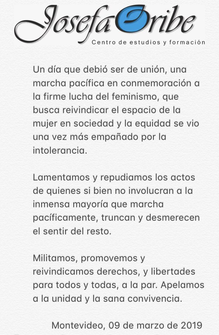CefJosefaOribe's tweet photo. Comunicado sobre acontecimientos del #8M #DíaInternacionalDeLaMujer #ConstruyendoALaPar https://t.co/jYcpvxKLcG