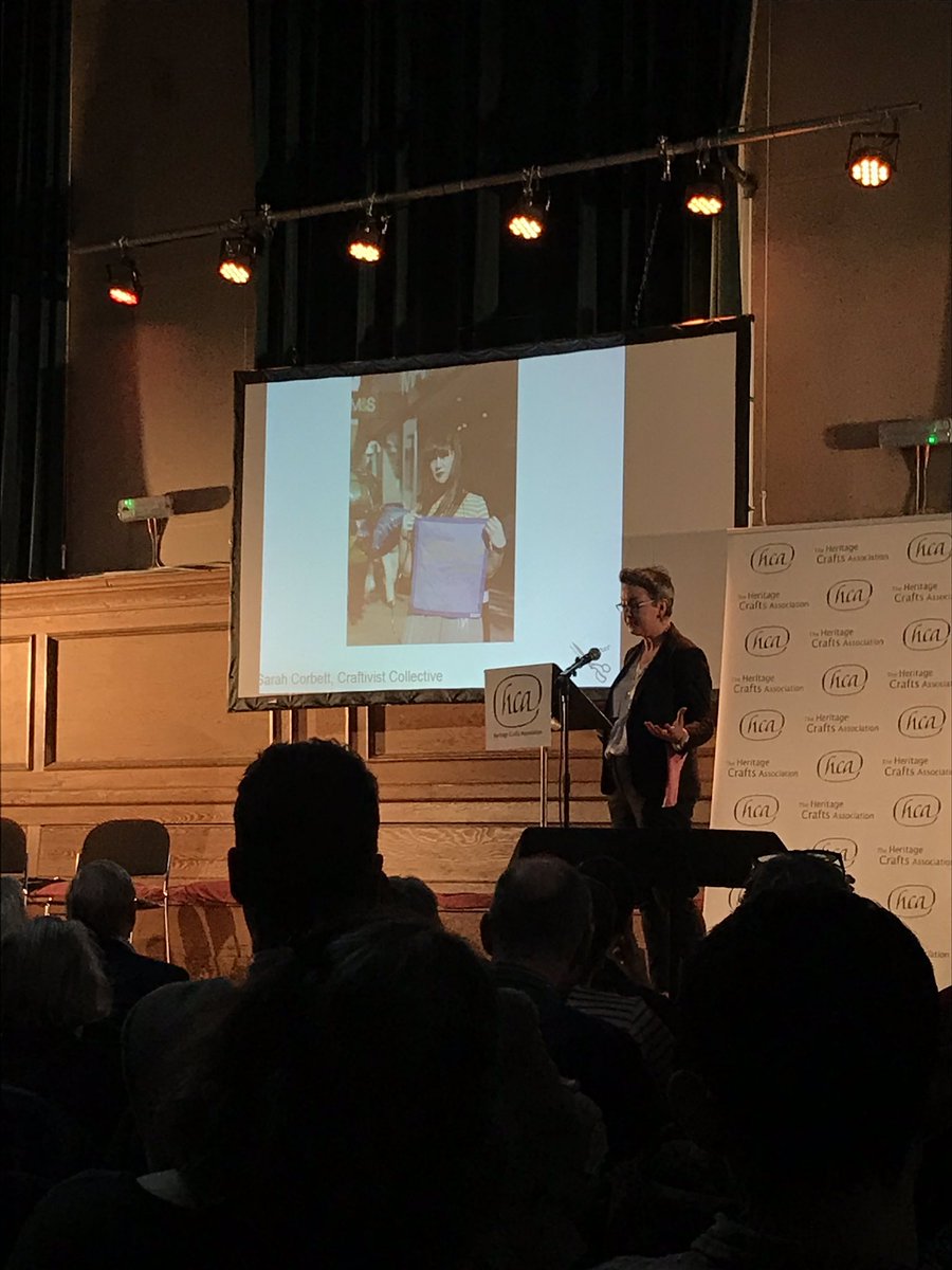 ThsMakes's tweet photo. The lovely Sarah Corbett  @Craftivists getting a shout out by @thecrafteruk at the @heritage_crafts #makingisgoodforyou conference 🙌🏻 https://t.co/eleaFWhQ0u