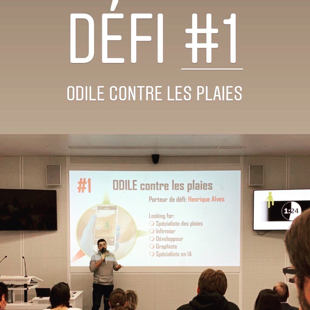 Helena_BdV's tweet photo. Défi n* 1 du Hackathon des HUG. Suivez les aventures « d’Odile contre les plaies » et découvrez la solution que l’équipe va développer pendant les 36h du hackathon ! #innovation @opengeneva @Hopitaux_unige @innovation_hug #santé #soignant #hackathonhug #geneve #patientfirst https://t.co/maqYtStS50