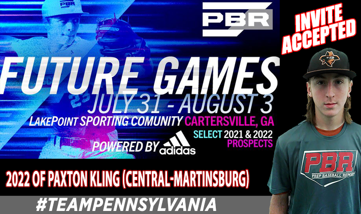 PrepBaseballPA's tweet photo. Congrats to 2022 OF Paxton Kling (Central) on being added to the 2019 #PBRFutureGames #TeamPA roster ... https://t.co/uDOUWlre3e #BESEEN @AjHoenstine @PaxtonKling @PGHOutlaws_ https://t.co/GIDpuUSpT4