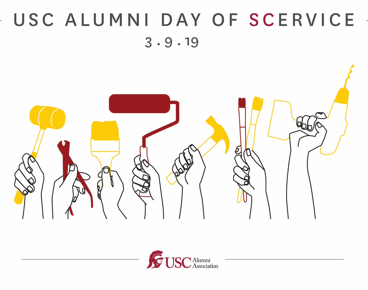 USCAlumni's tweet image. It’s USC Alumni Day of SCervice! Today,  #USCAlumni around the globe are coming together to make an impact in their communities! Stay turned for updates on #SCervice projects throughout the day.